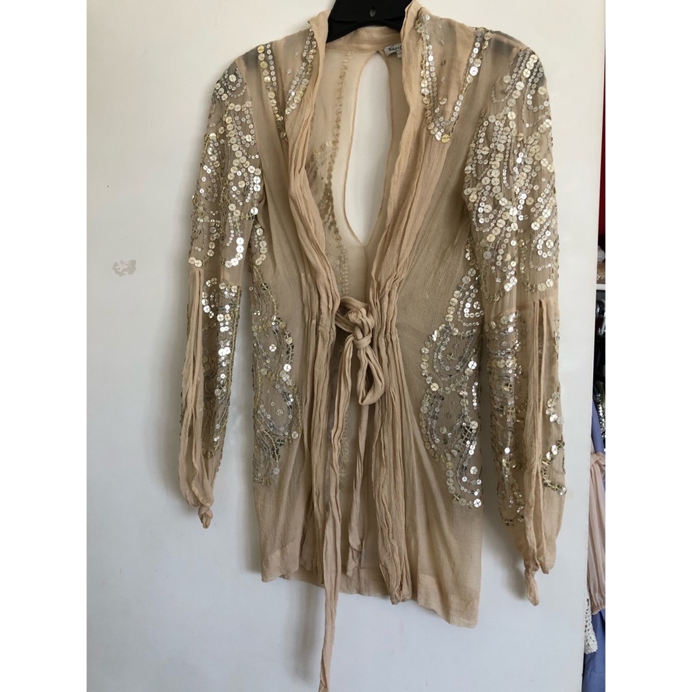 Sheer Sequin Top Cover Up Cardigan - image 1